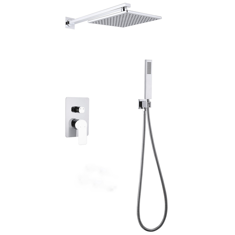 Душевая программа Душевая система скрытого монтажа без излива, белый-хром 