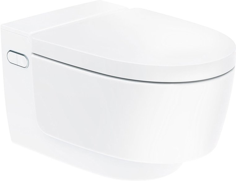Подвесной унитаз-биде Mera Comfort 59х36 см, панель Альпийский белый