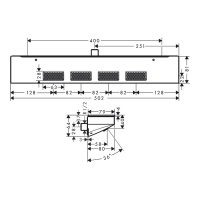 Комплектующие Боковой душ 500 мм со стеклянной полкой графит, белый 