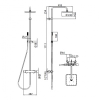 Душевая программа Душевая система с термостатическим смесителем, черный матовый 