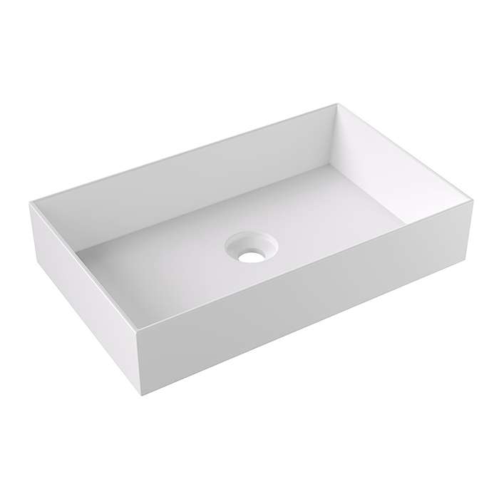 Раковины Раковина Rectangular 60x38хВ12, накладная, без отверстия под смеситель, белый матовый 