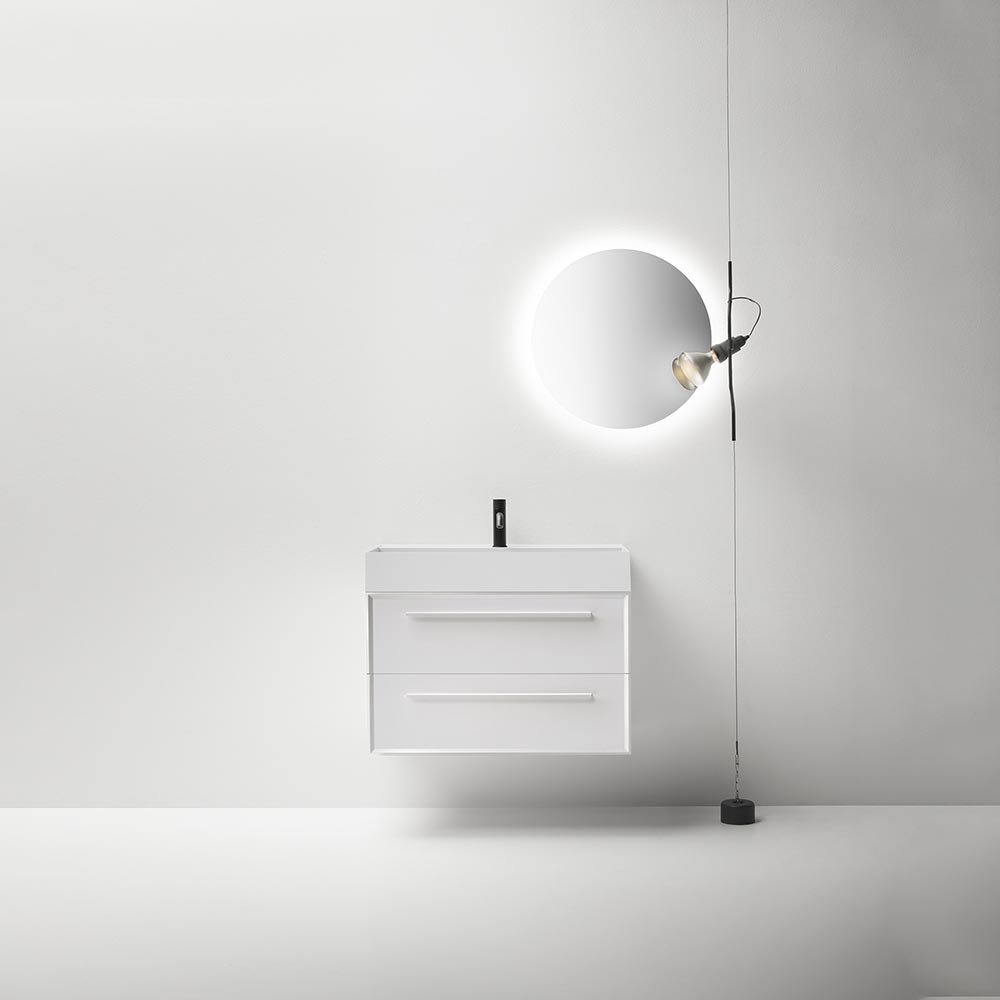 Мебель для ванной Композиция из тумбы R0506000000BQ 600х450х500 и раковины CERAMILUX D7H06000000OP с 1 отверстием 