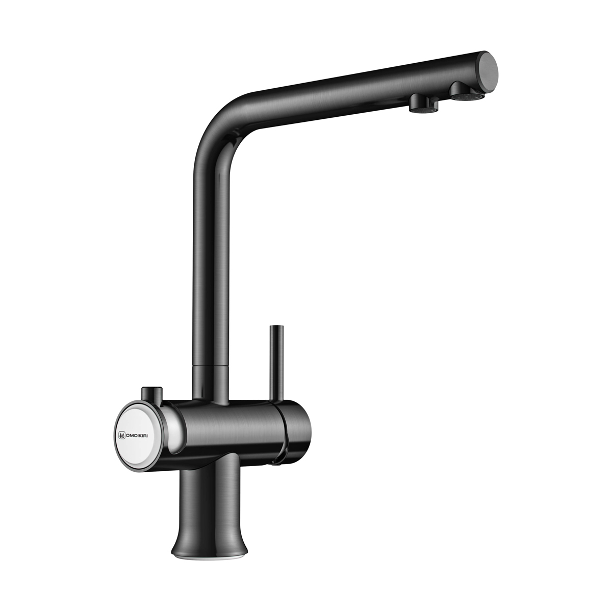 Смесители для кухни Смеситель для кухни Hotaru-GM-WH латунь/вороненая сталь/белый 