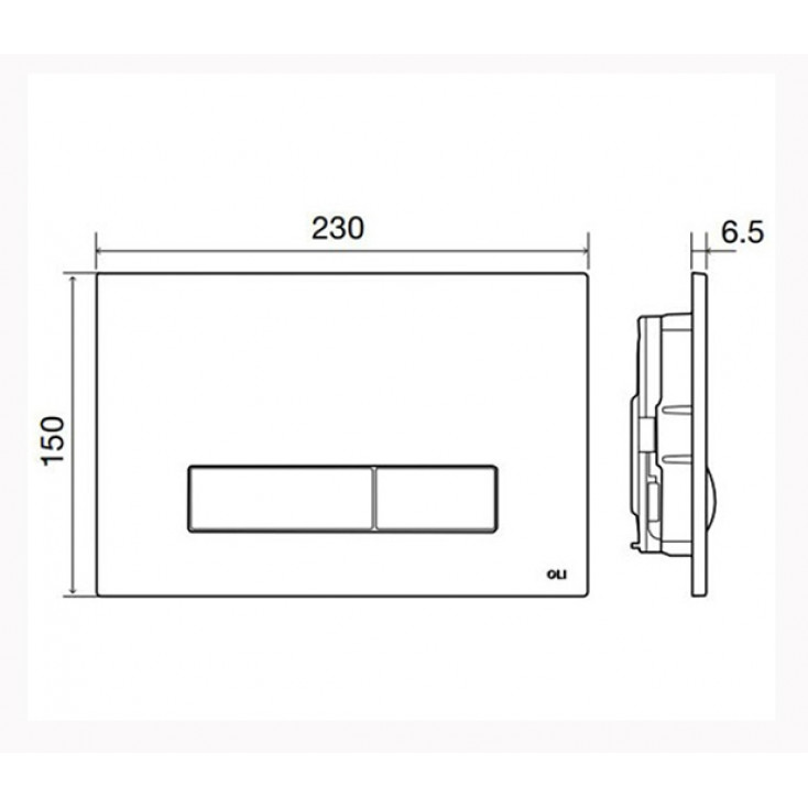 Системы инсталляции Панель механическая двойная GLAM, пластик, черный Soft touch 