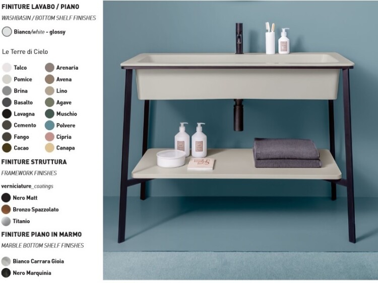 Мебель для ванной Мебельная полка, цвет Bianco Carrara 