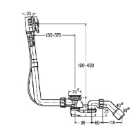 Комплектующие Multiplex Trio MT5 Слив-перелив для ванны с наполнением удлиненный, белый 