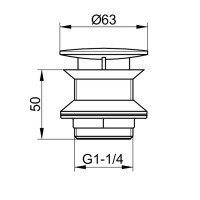 Комплектующие Выпуск для раковины | Донный клапан - для раковины без перелива (чёрный матовый) 