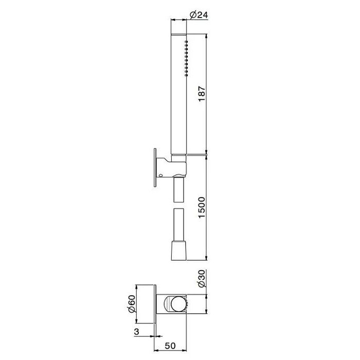 Душевая программа Ручной душ с держателем для лейки и шлангом без выхода для подачи воды, золотой атласный 