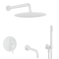Душевая программа Душевая система с функцией наполнения ванны - комплект со смесителем, белый матовый 