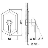 Смесители Смеситель для душа - внешняя часть (хром | черный матовый) 