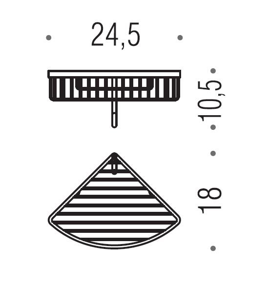 Аксессуары для ванной Угловая полочка, цвет хром 