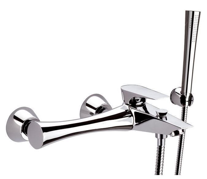 Однорычажный смеситель для ванны c набором для душа, цвет золото