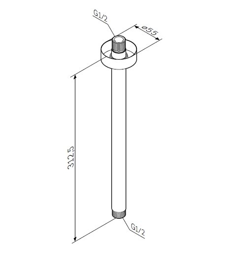 Комплектующие Держатель для верхнего душа 300 мм, хром 