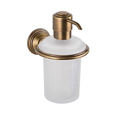 Дозатор для жидкого мыла, цвет античная бронза/матовое стекло