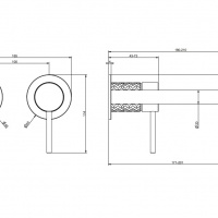 Смесители Настенный смеситель для раковины внешняя часть сталь шлифованная 