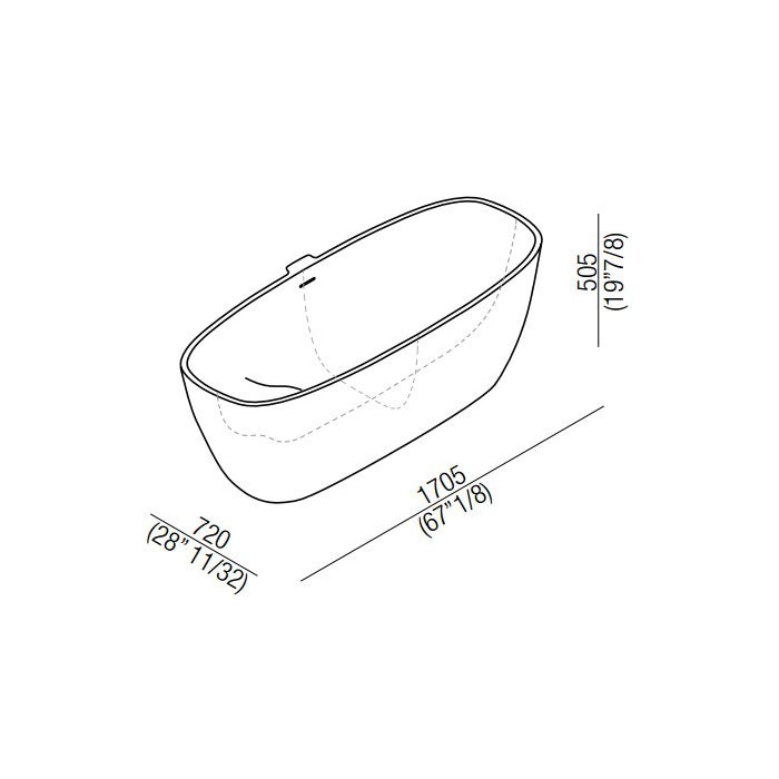 Ванны Ванна отдельностоящая 170.5х72х50.5 см, цвет: белая, в комплекте слив-перелив 