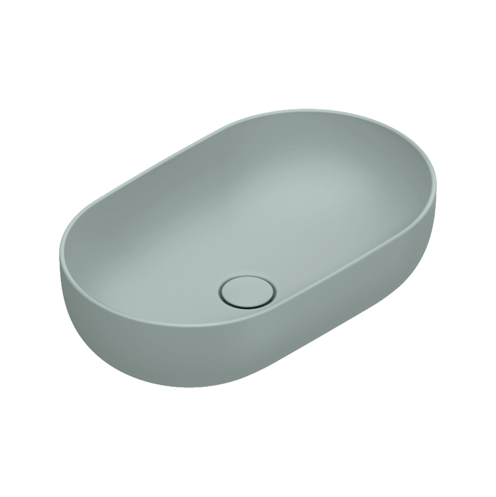 Раковины Раковина 60x37 h16 накладная, без отверстий под смеситель, покрытие Cataglaze+, цвет Aqua Satinato 