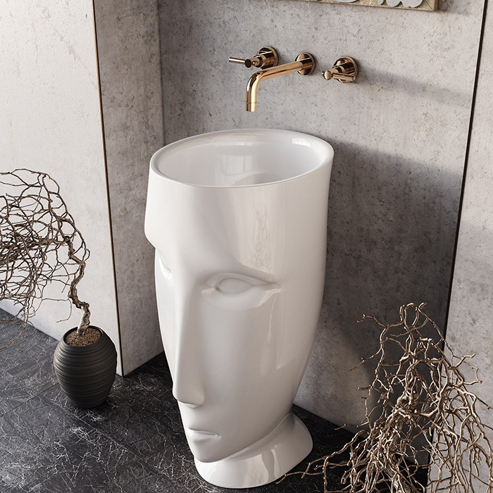 Раковины Раковина свободностоящая Moloco с отверстием для слива в стену, цвет белый матовый 