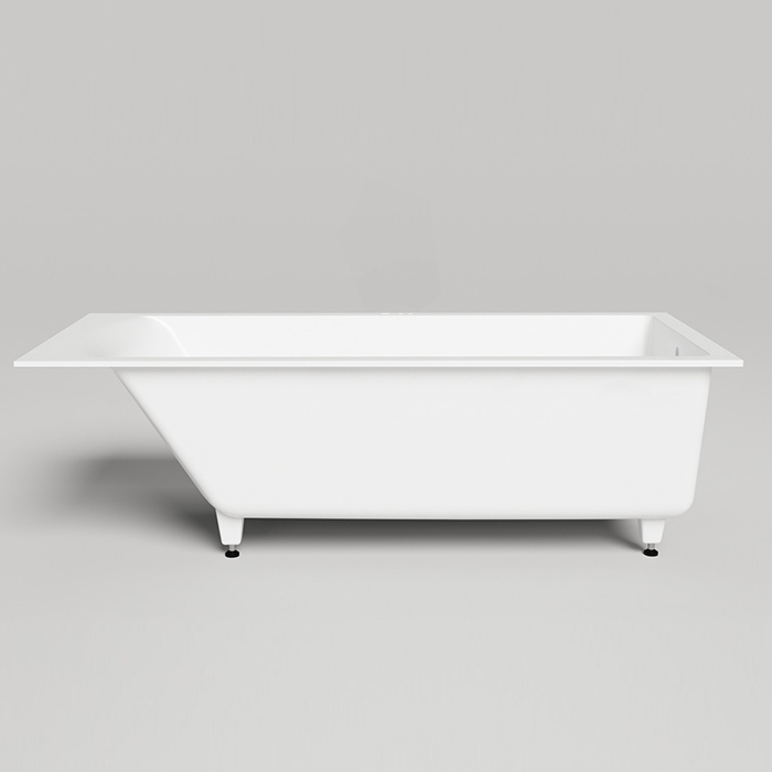 Встраиваемая ванна с прямоугольной чашей 1700x700x552 мм, ножки, сифон S-Stone, белый матовый (без слива-перелива)