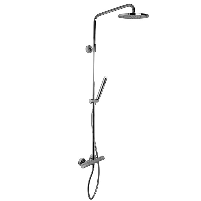Душевая программа Душевая стойка, верхний душ 25 см, с термостатическим смесителем, держателем и ручным душем, цвет хром 