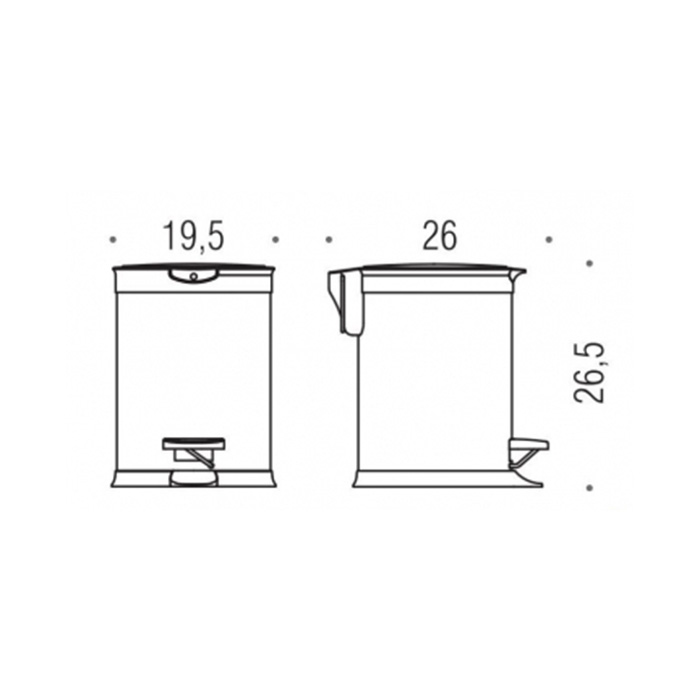 Аксессуары для ванной Ведро для мусора, 3л., с крышкой и педалью, цвет сталь/чёрный 