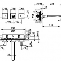 Смесители Настенный смеситель для раковины внешняя часть хром 