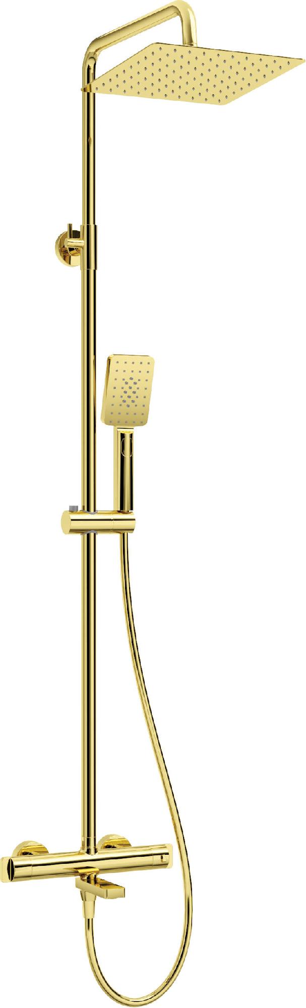 Душевая программа Душевая колонна термостат с поворотным изливом (золото) 