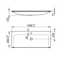 Раковины Раковина для мебели 120*50 см (белый глянцевый) 