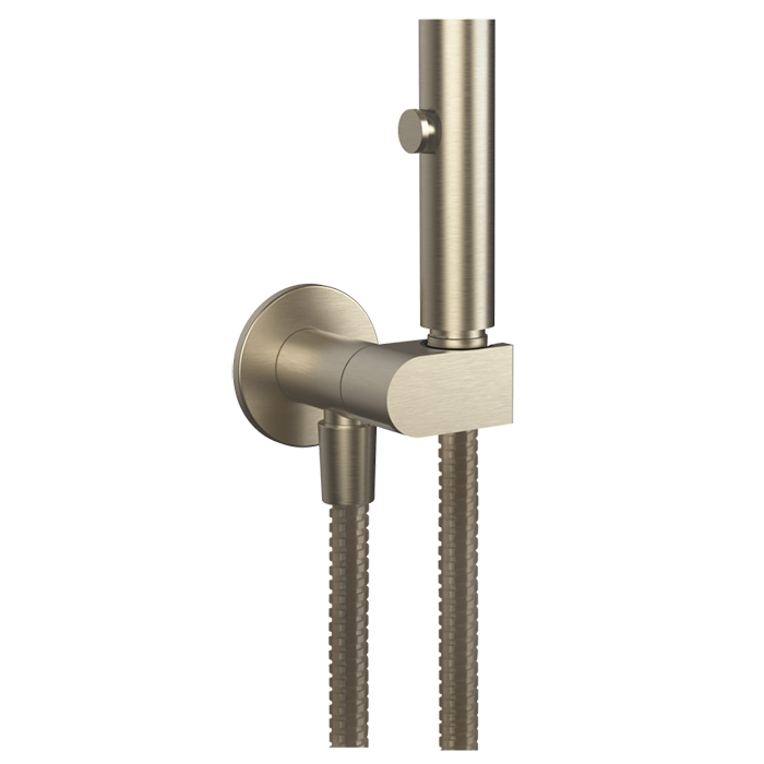 Душевая программа Гигиенический душ с настенным держателем с подводом воды и шлангом 1250 мм, цвет Finox Brushed Nickel 