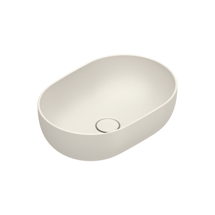 Раковины Раковина 50x35 h16 накладная, без отверстий под смеситель, покрытие Cataglaze+, цвет Lino Satinato 