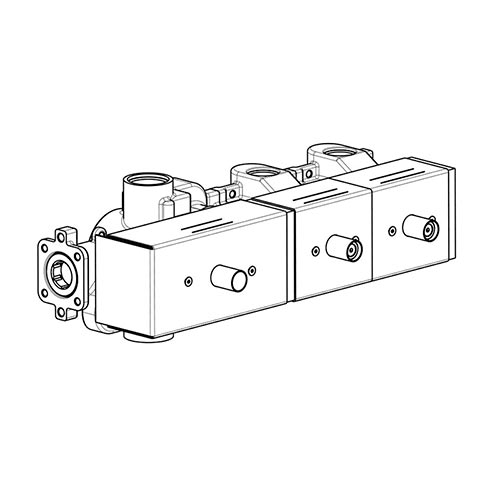 Встраиваемая часть для термостатического смесителя с 2-мя независимыми выходами