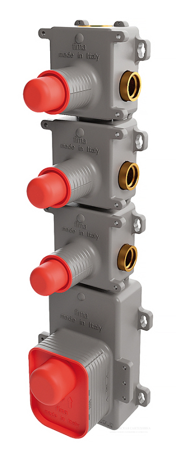 Смесители Универсальная скрытая часть для термостата с 3 запорными вентилями Carlo Frattini 