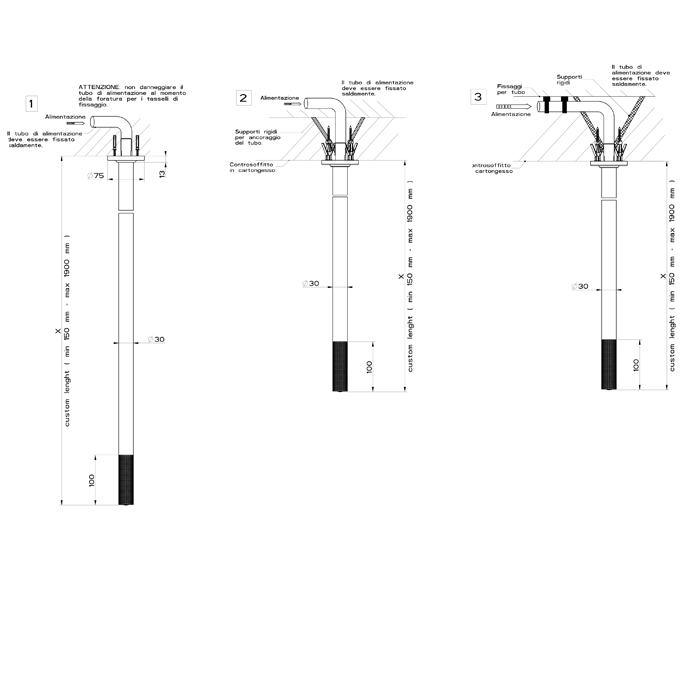 Комплектующие Излив для раковины потолочный, комбинируемый с удаленным управлением, цвет черный матовый 