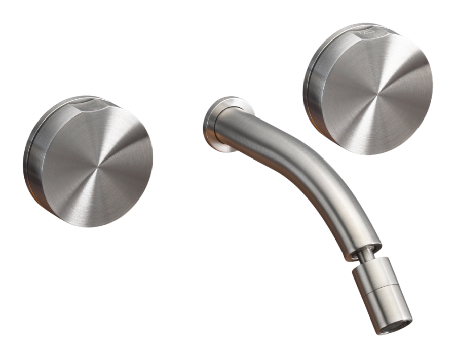 Смесители Смеситель для биде Giotto, настенный, на 3 отверстия, регулируемый излив, внешняя часть, сталь, цвет Black Diamond сатинированный 