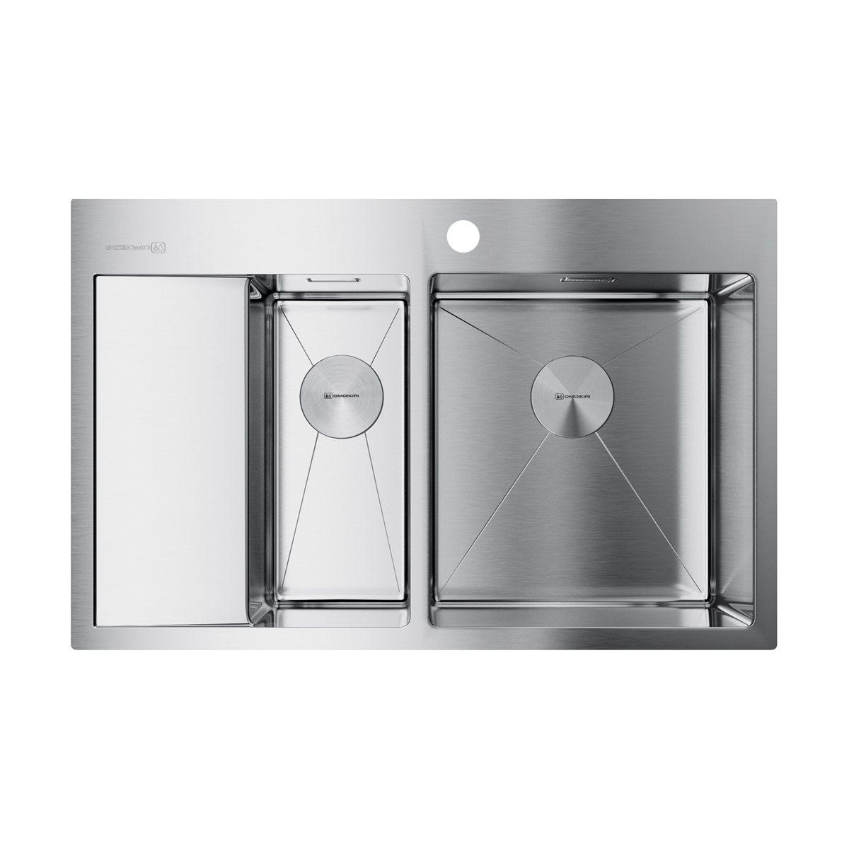 Кухонные мойки Кухонная мойка 780x510x200 Akisame 78-2-R-IN нержавеющая сталь/нержавеющая сталь 