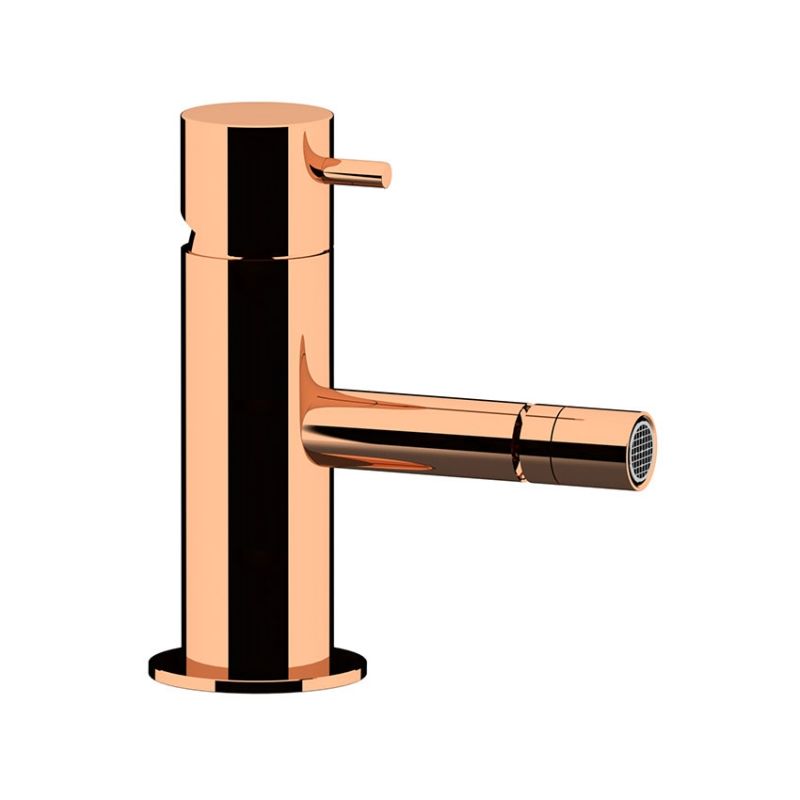 Однорычажный смеситель для биде с донным клапаном, цвет розовое золото