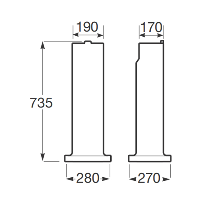 Комплектующие Baia Пьедестал 28х27х73.5см, цвет: off-white 