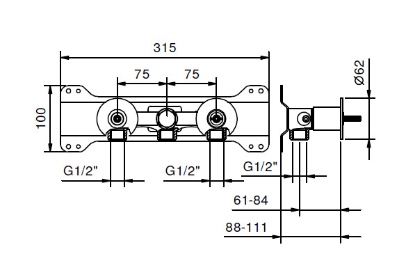 Смесители Встраиваемая часть смесителя 
