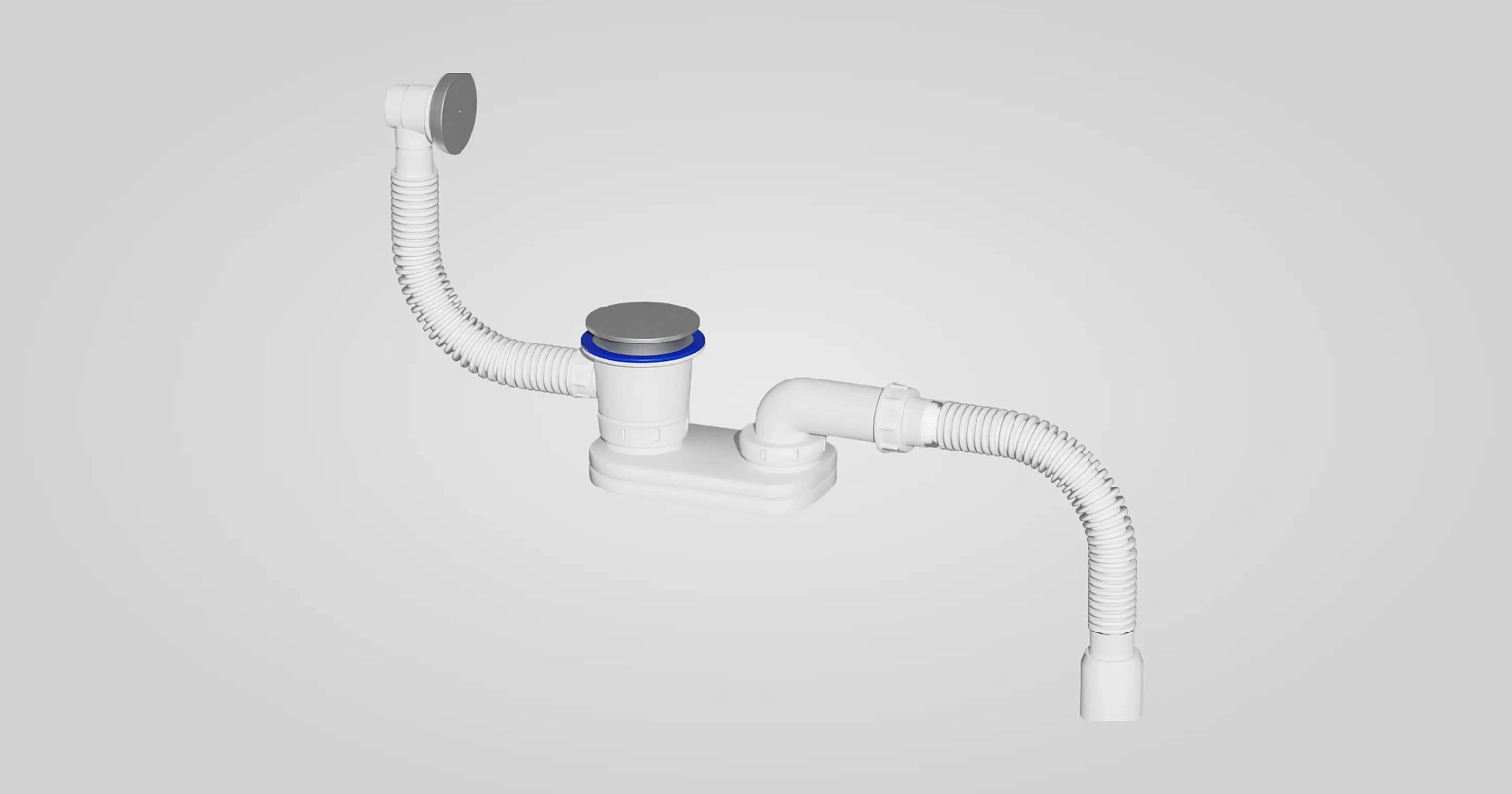 Сифон для ванны с переливом, чашка из нержавеющей стали, клик-клак, цвет хром S122E