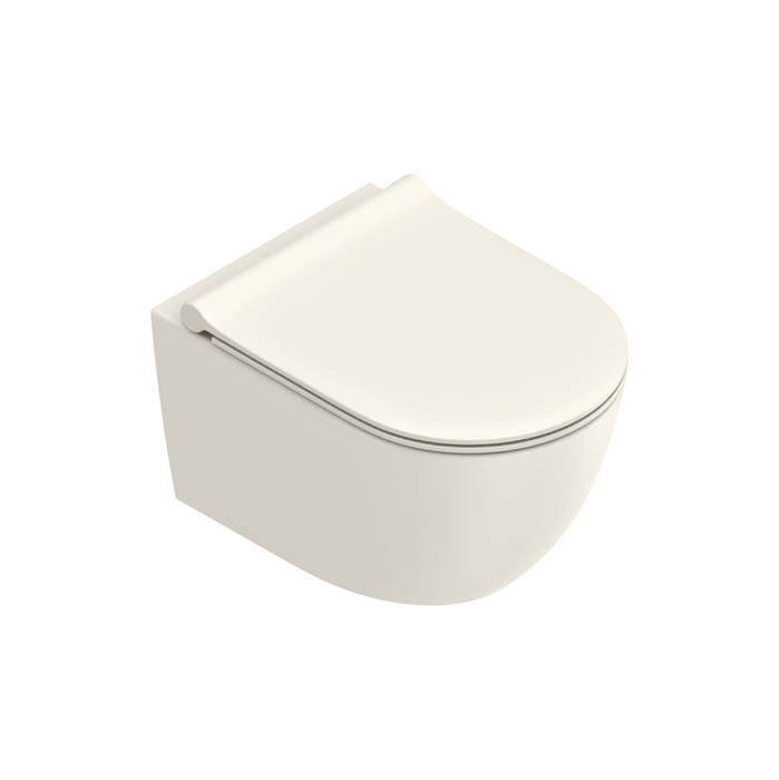 Унитаз подвесной 50x35, безободковый, смыв Tornado, покрытие Twinglaze+, без крепежа, цвет Lino Satinato