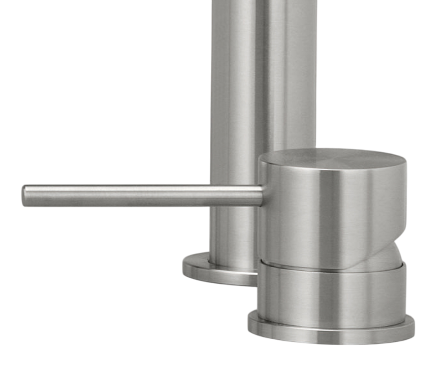 Смесители Смеситель Milo360, монокомандный, настольный, сталь, цвет сатинированная сталь 