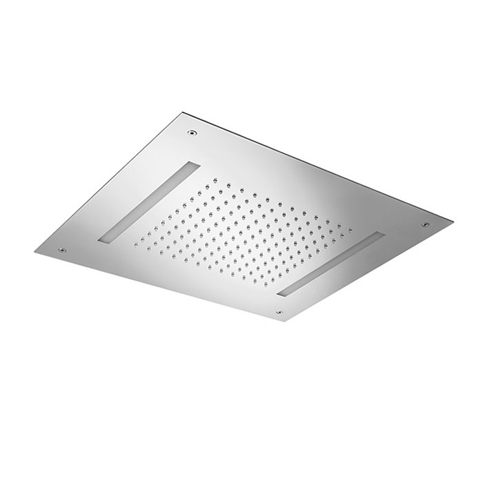 Душевая лейка потолочная встраив.с хромотерап., 500х500 мм, 1 режим, цвет Mirror Stainless Steel