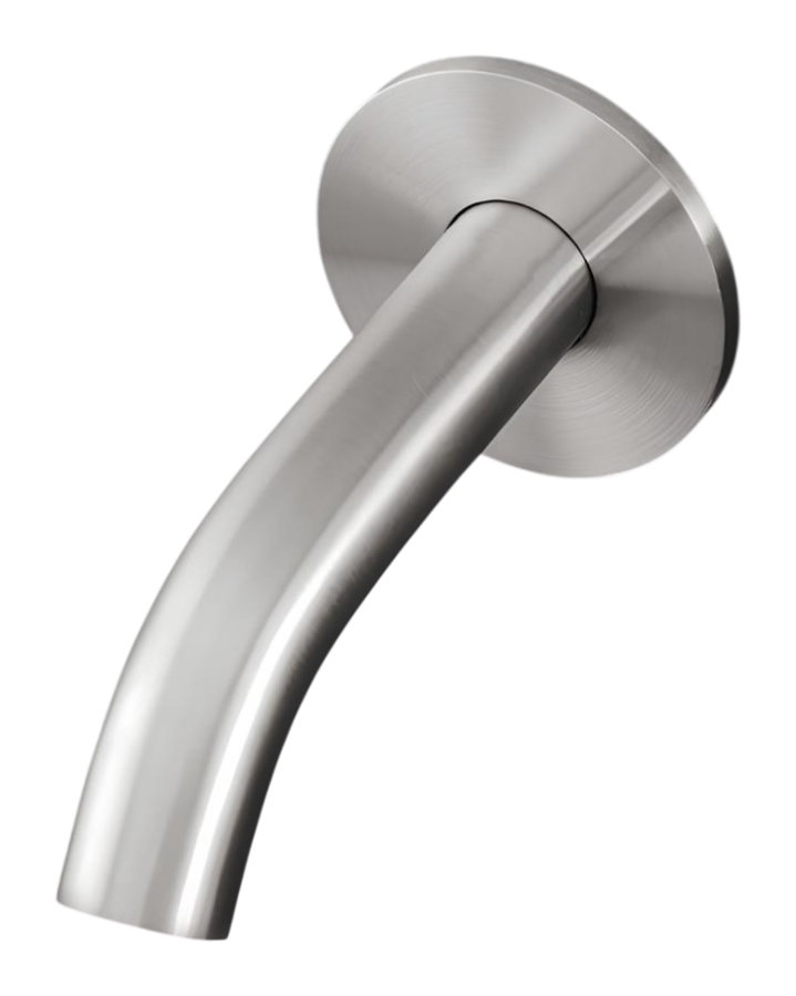 Комплектующие Излив Milo360, настенный, L. 125 мм, внешняя часть, сталь, цвет сатинированная сталь 