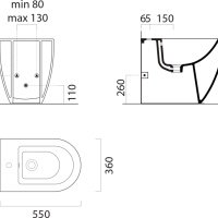 Биде Биде напольное, приставное (белый глянцевый) 