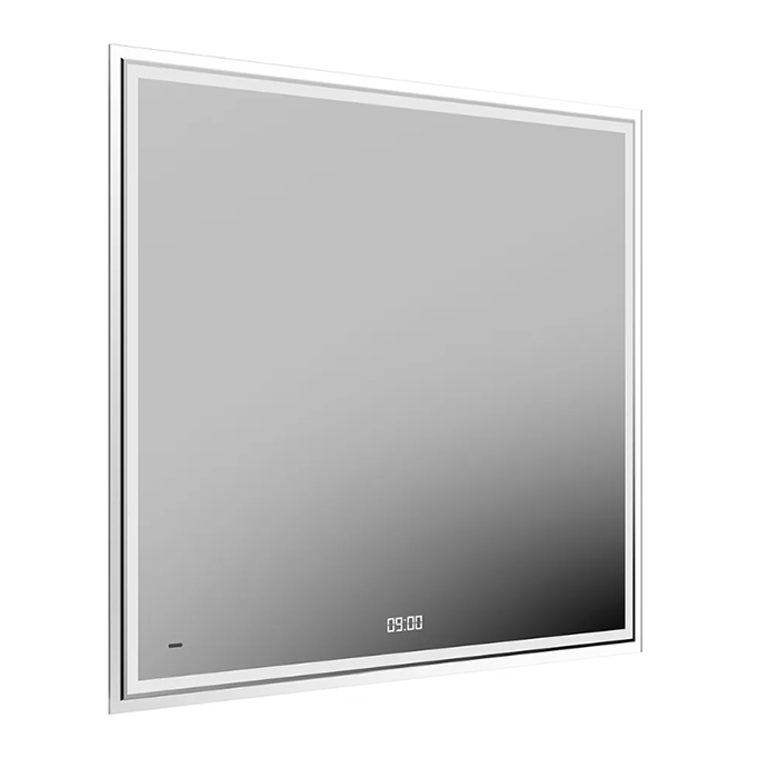 Мебель для ванной Зеркало c LED 90 с подсветкой, с функцией антизапотевание, белый глянцевый 