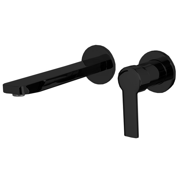 Смесители Смеситель для раковины, встраиваемый, излив 15,4 см, цвет чёрный матовый 