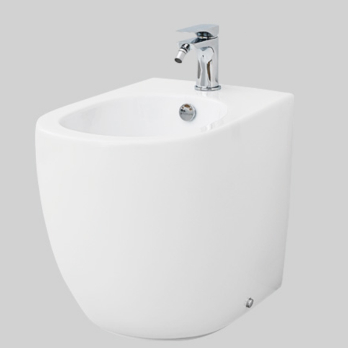 Биде напольное 37х52 см, 1 отверстие, цвет белый/покрытие Saniglaze