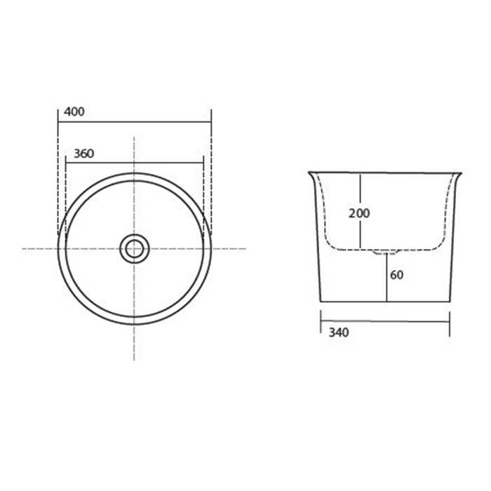 Раковины Раковина-чаша на столешницу D400мм, цвет белый глянцевый 
