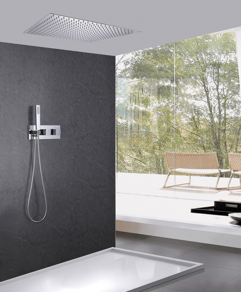 Душевая программа Душевая система скрытого монтажа без излива, термостат, хром 