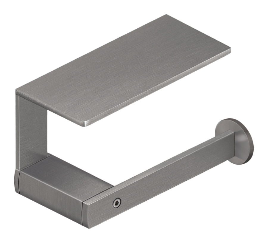 Бумагодержатель Lutezia, с многофункциональной полкой, настенный монтаж слева, сталь, цвет сатинированная сталь